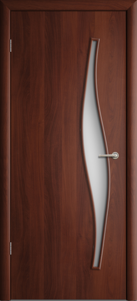Модель дверей Волна, итальянский орех, покрытые ламинированной пленкой. Фрегат - Большое количество предложений остекления, природных оттенков - достойные фотографии.