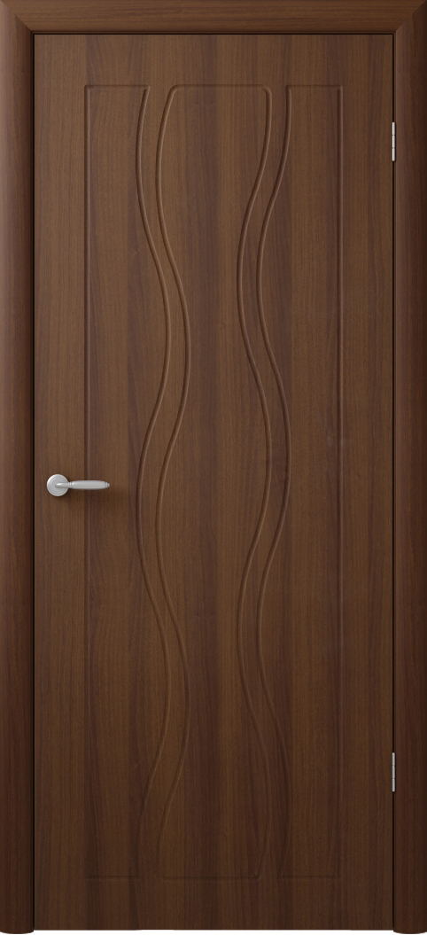 Двери - модель Бергамо, орех таволато, с ПолиВинилХлорид покрытием. Фрегат - Подбор запоминающейся финиш-пленки изделия - реальные фотоизображения.